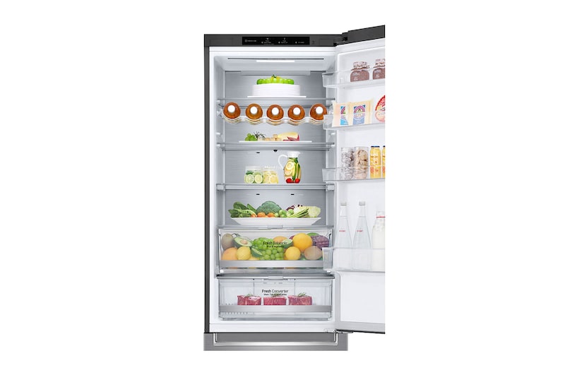 LG Frigorifero combinato | Classe C, 384L | Wine Rack, Door & Linear Cooling, Fresh Balancer & Converter, No frost | Inox, GBB72PZVCN