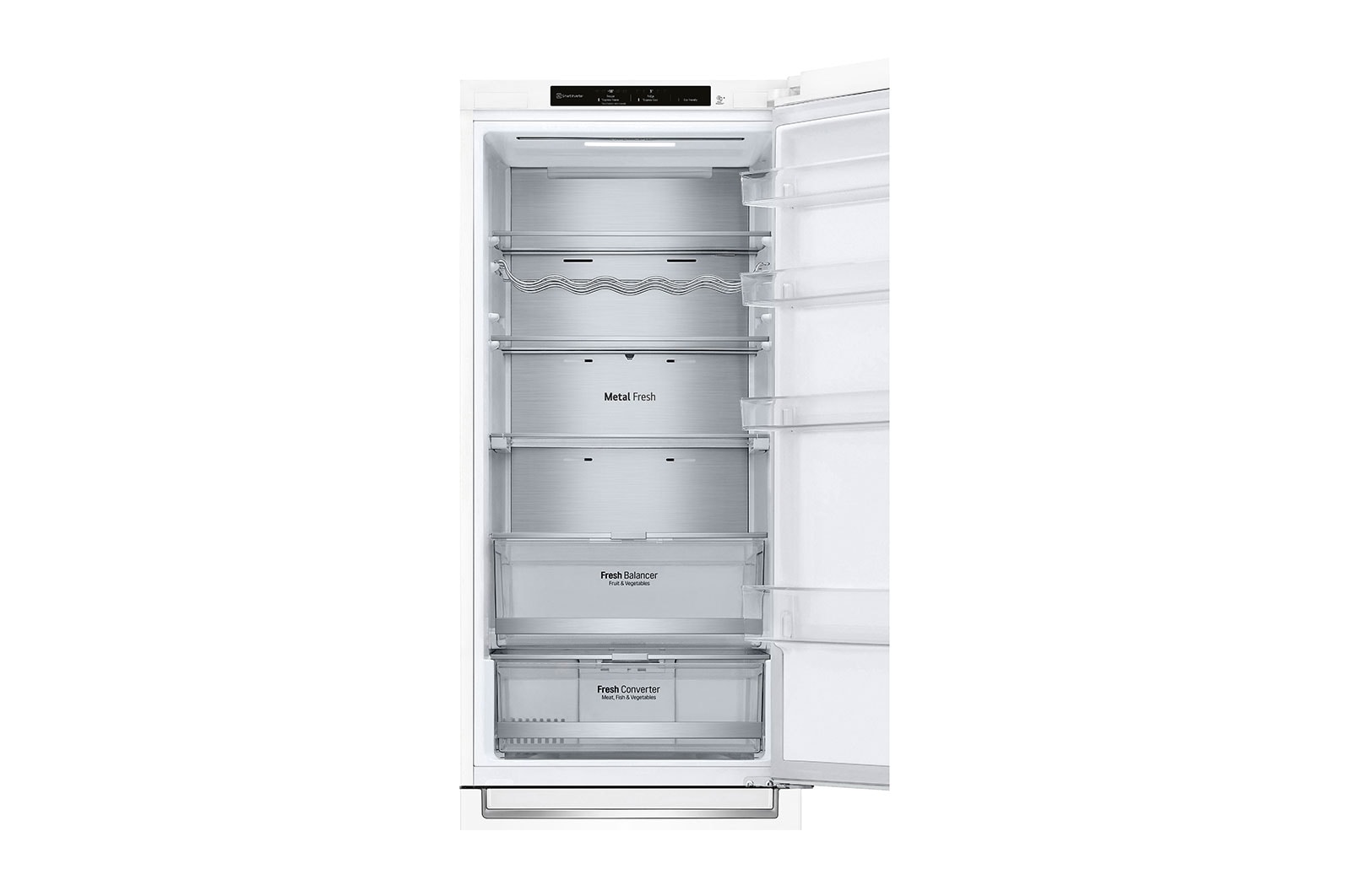 LG Frigorifero combinato | Classe D, 384L | Wine Rack, Door&Linear Cooling, Fresh Balancer & Converter, No frost | Bianco, GBB72SWVGN