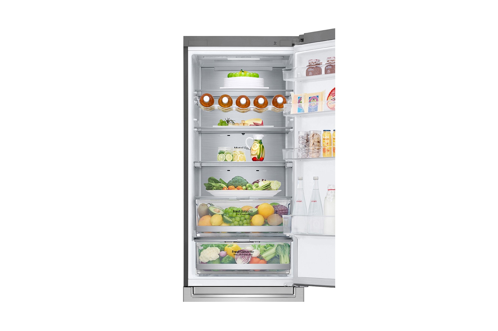 LG Frigorifero combinato | Classe B, 384L | Wi-Fi, Wine Rack, Fresh Balancer & Converter, Centum System garantito 20 anni | Inox, GBB92STABP