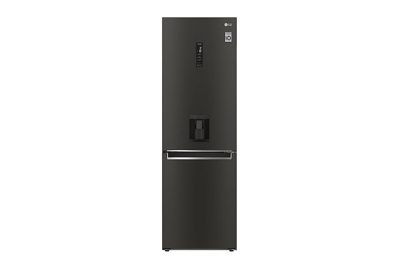 LG Frigorifero combinato | Classe E, 340L | Wi-Fi, Dispenser acqua senza allaccio, Door & Linear Cooling, No frost | Nero, GBF61BLHMN