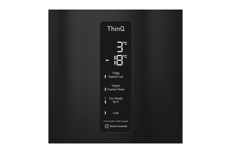 LG Frigorifero combinato | Classe E, 340L | Wi-Fi, Dispenser acqua senza allaccio, Door & Linear Cooling, No frost | Nero, GBF61BLHMN