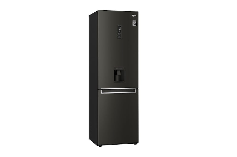 LG Frigorifero combinato | Classe E, 340L | Wi-Fi, Dispenser acqua senza allaccio, Door & Linear Cooling, No frost | Nero, GBF61BLHMN