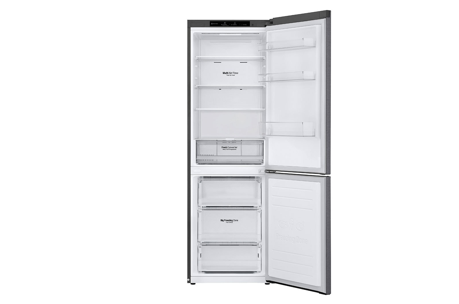 LG Frigorifero combinato | Classe D, 341L | Door & Linear Cooling, Fresh Converter, No frost | Grafite, GBP61DSPGN