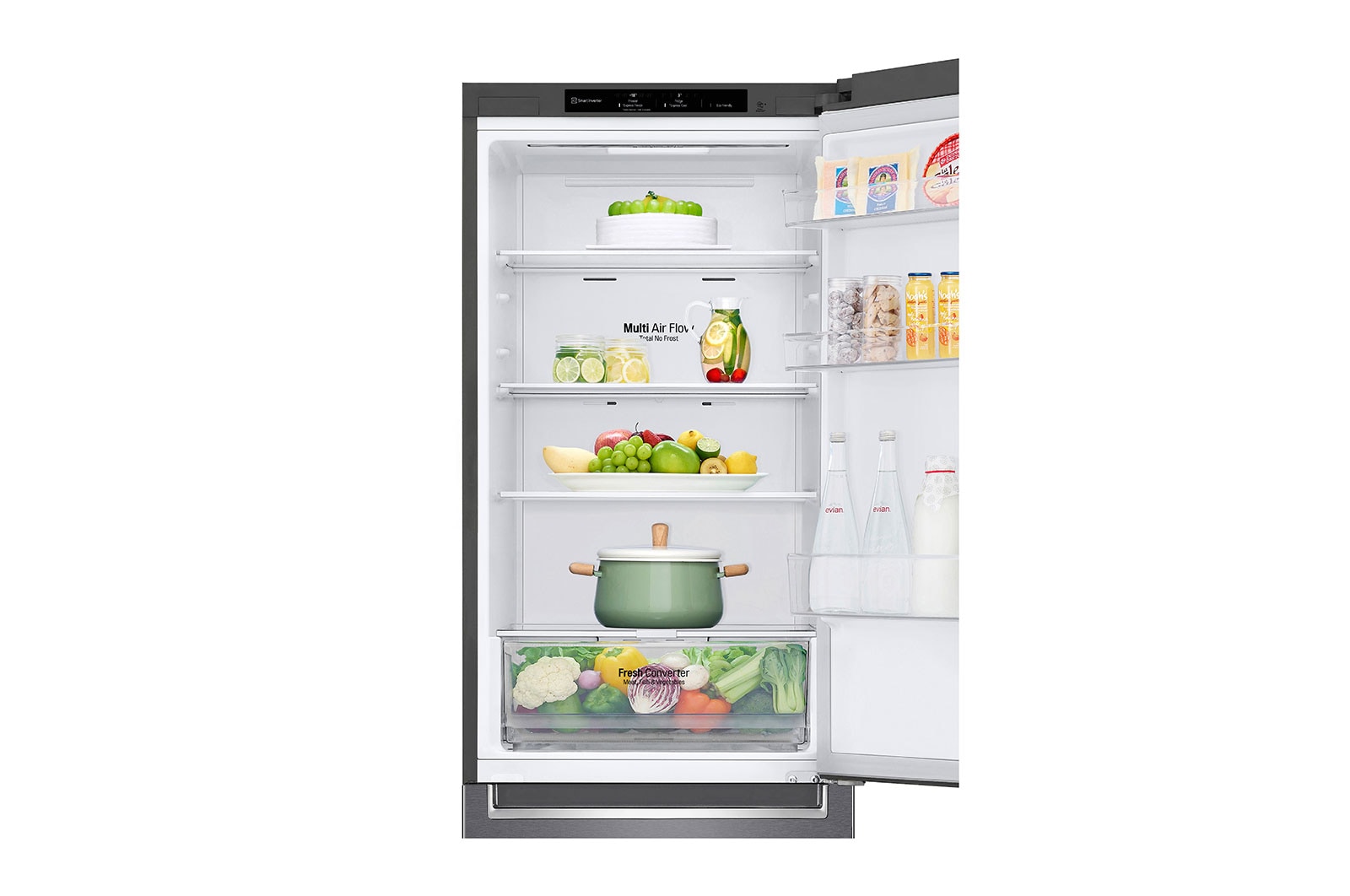 LG Frigorifero combinato | Classe D, 341L | Door & Linear Cooling, Fresh Converter, No frost | Grafite, GBP61DSPGN