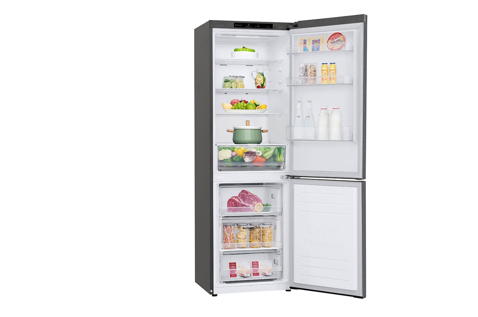 LG Frigorifero combinato | Classe D, 341L | Door & Linear Cooling, Fresh Converter, No frost | Grafite, GBP61DSPGN