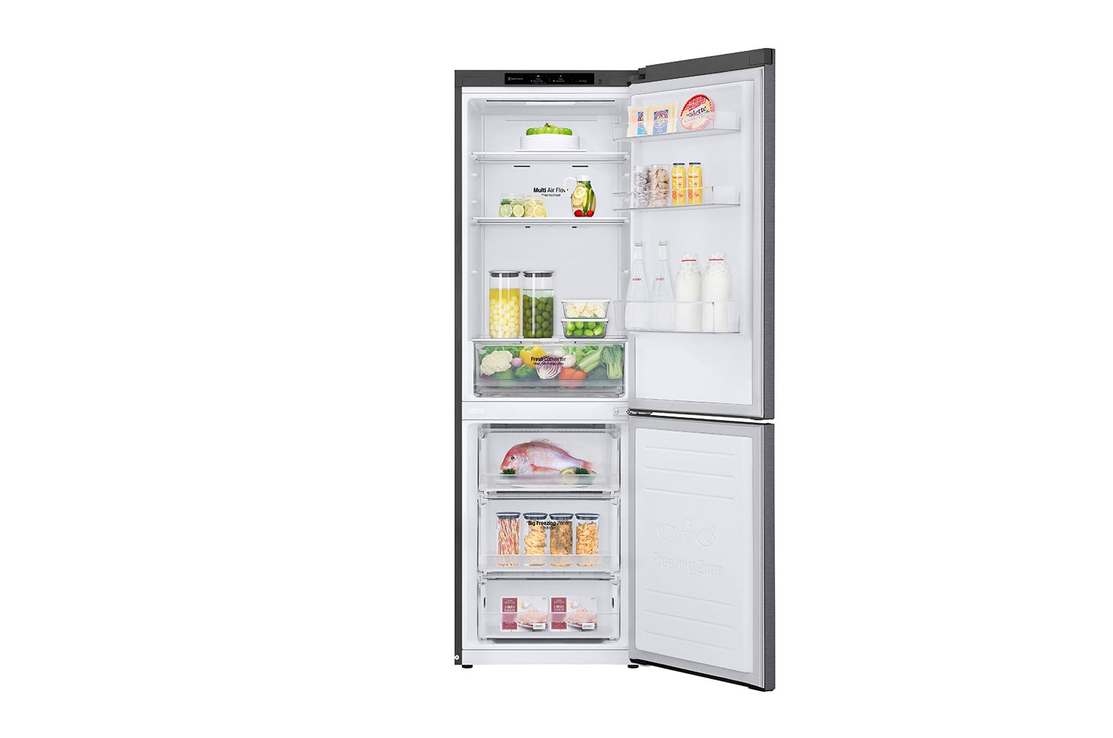 LG Frigorifero combinato | Classe D, 341L | Door & Linear Cooling, Fresh Converter, No frost | Grafite, GBP61DSSGR