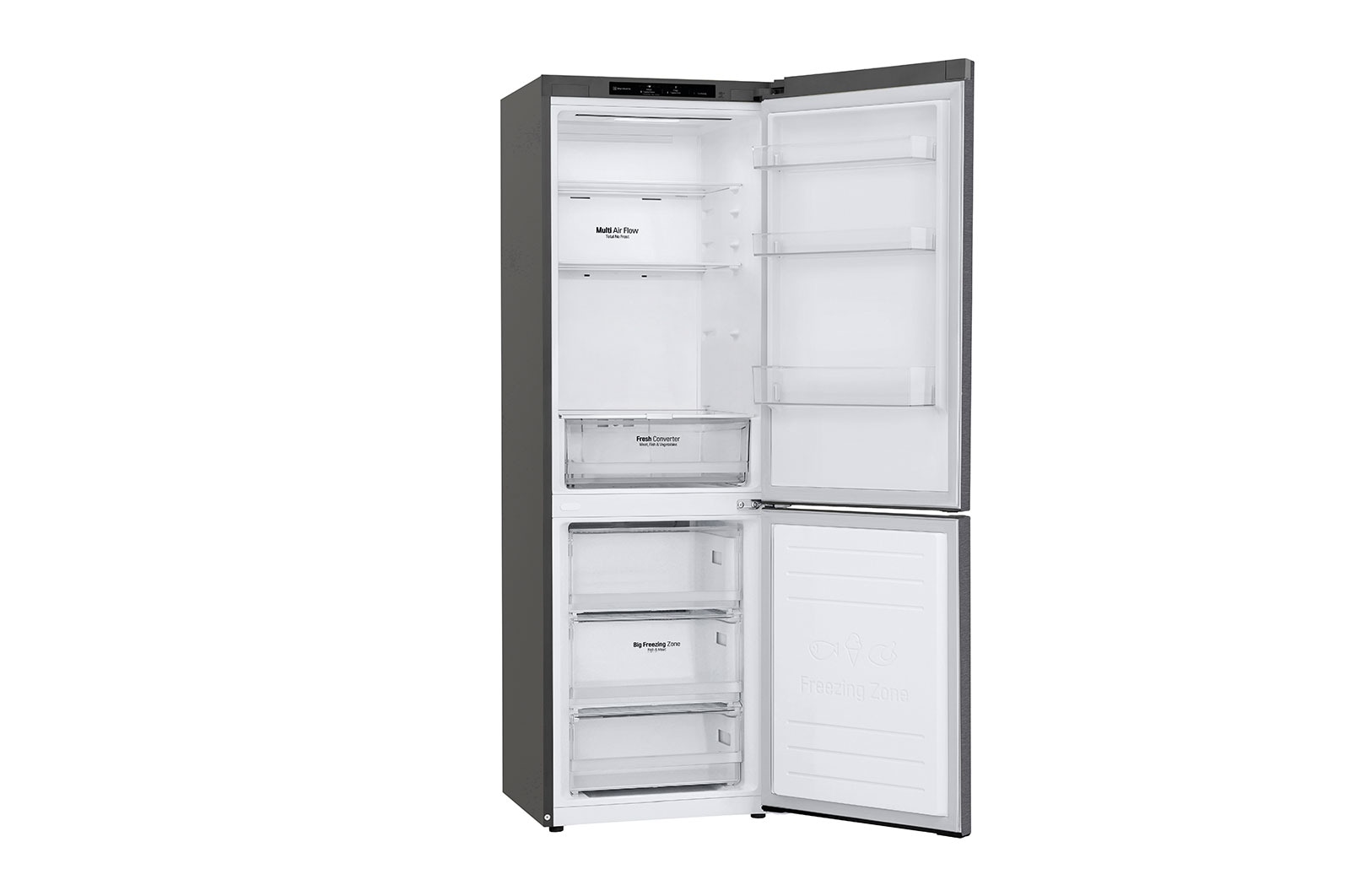 LG Frigorifero combinato | Classe D, 341L | Door & Linear Cooling, Fresh Converter, No frost | Grafite, GBP61DSSGR