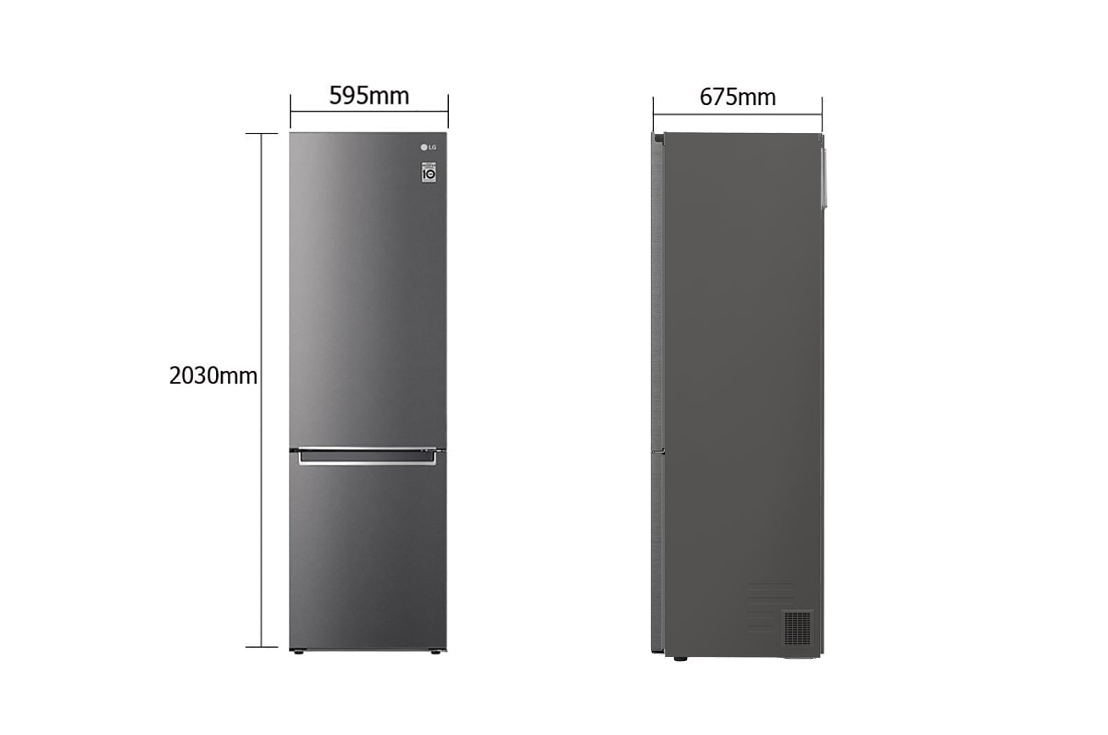 LG Frigorifero combinato | Classe C, 384L | Door & Linear Cooling, Compressore Smart Inverter, Fresh Converter, No frost | Grafite, GBP62DSNCN1