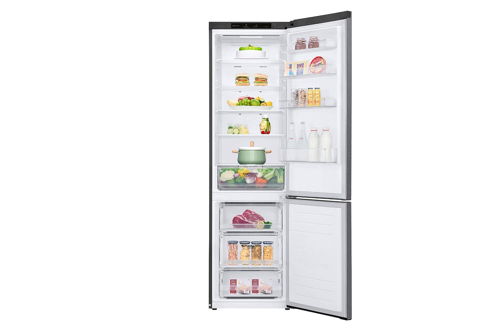 LG Frigorifero combinato | Classe D, 384L | Door & Linear Cooling, Fresh Converter, No frost | Grafite, GBP62DSSGR