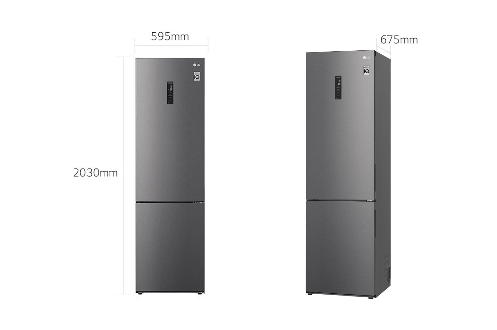 LG Frigorifero combinato | Classe C, 384L | Wi-Fi, Door & Linear Cooling, Fresh Converter, No frost | Grafite, GBP62DSXCC1