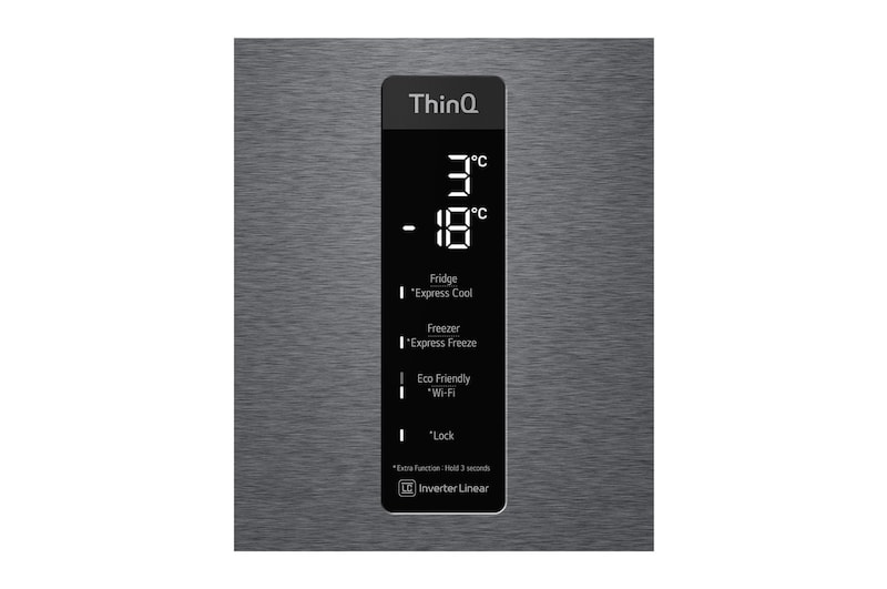 LG Frigorifero combinato | Classe C, 384L | Wi-Fi, Door & Linear Cooling, Fresh Converter, No frost | Grafite, GBP62DSXCC