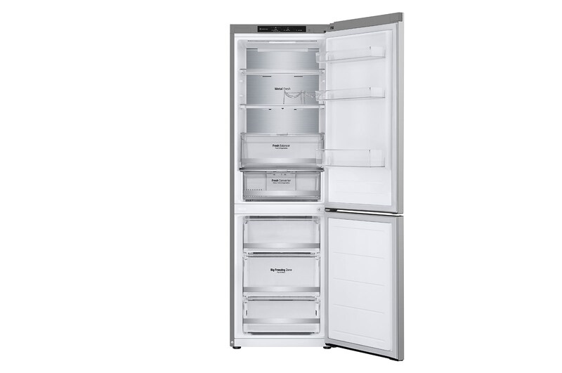 LG Frigorifero combinato | Classe C, 344L | Porte piatte, Metal Fresh, Door&Linear Cooling, Fresh Balancer & Converter | Argento, GBV7180CPY