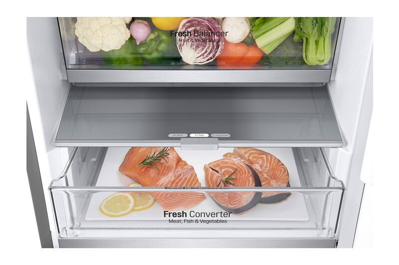 LG Frigorifero combinato | Classe C, 344L | Porte piatte, Metal Fresh, Door&Linear Cooling, Fresh Balancer & Converter | Argento, GBV7180CPY