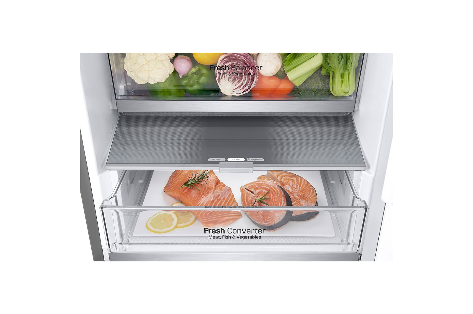 LG Frigorifero combinato | Classe C, 387L | Porte piatte, Metal Fresh, Door&Linear Cooling, Fresh Balancer & Converter | Argento, GBV7280CPY