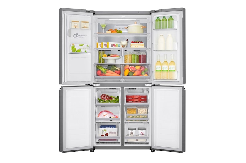 LG Frigorifero Multidoor Slim | Classe F, 506L | Wi-Fi, Dispenser con allaccio, UVnano, Door & Linear Cooling, No frost | Inox, GML844PZ6F