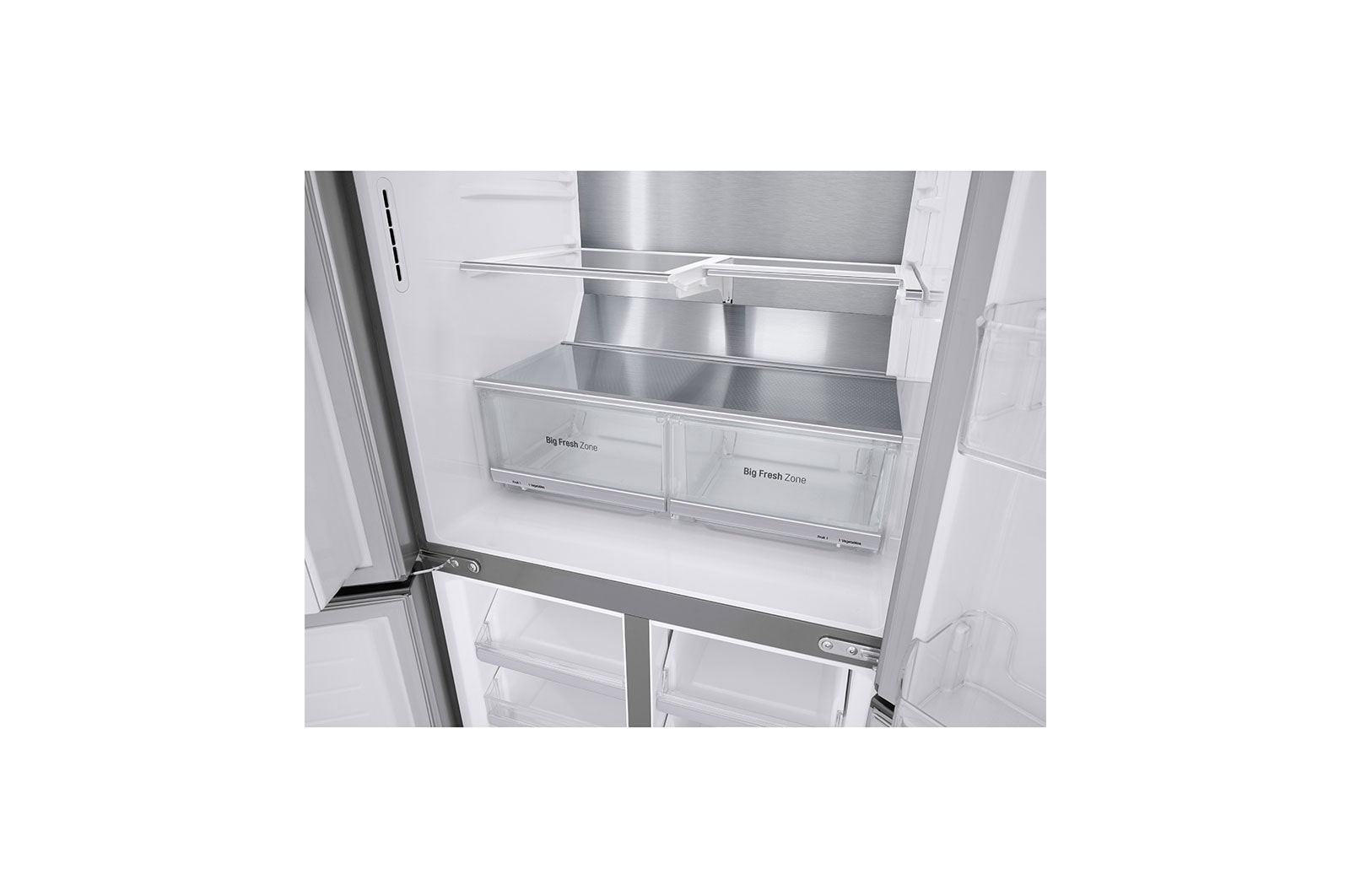 LG Frigorifero Multidoor Slim | Classe F, 506L | Wi-Fi, Dispenser con allaccio, UVnano, Door & Linear Cooling, No frost | Inox, GML844PZ6F