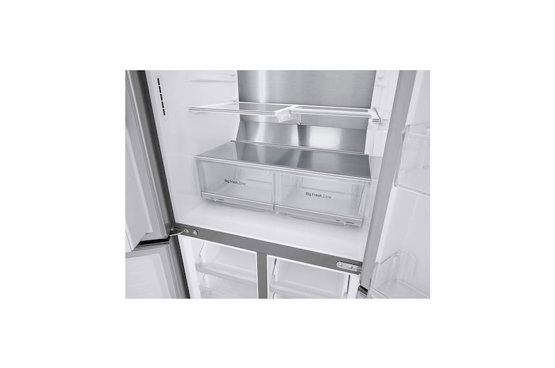 LG Frigorifero Multidoor Slim | Classe F, 506L | Wi-Fi, Dispenser con allaccio, UVnano, Door & Linear Cooling, No frost | Inox, GML844PZ6F