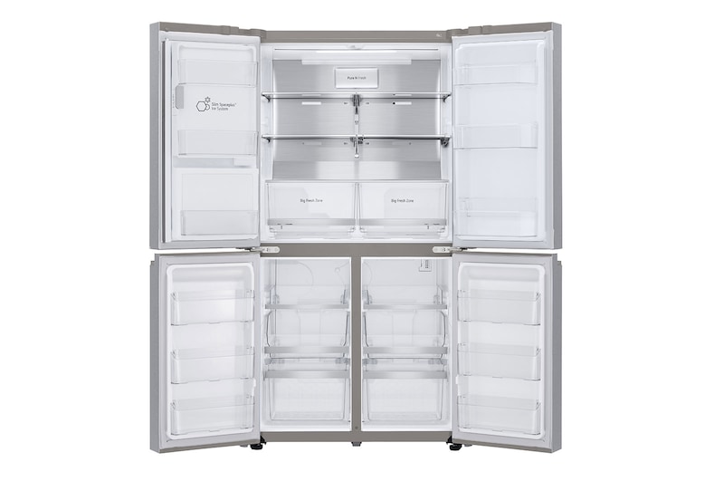 LG Frigorifero Multidoor | Classe E, 641L | Wi-Fi, Dispenser con allaccio, UVnano, Metal Fresh, No frost | Noble Steel, GML945NS9E