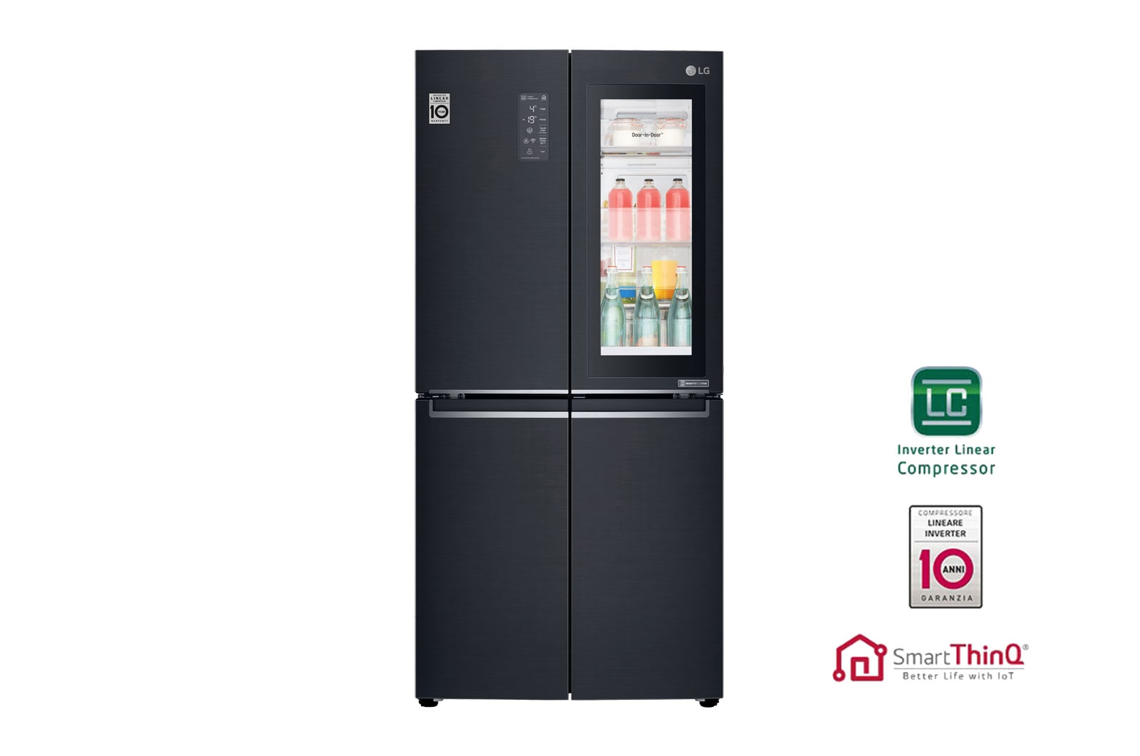 LG Frigorifero Smart Multidoor InstaView™ 5 porte Classe energetica F Door-in-Door™, GMQ844MCKV