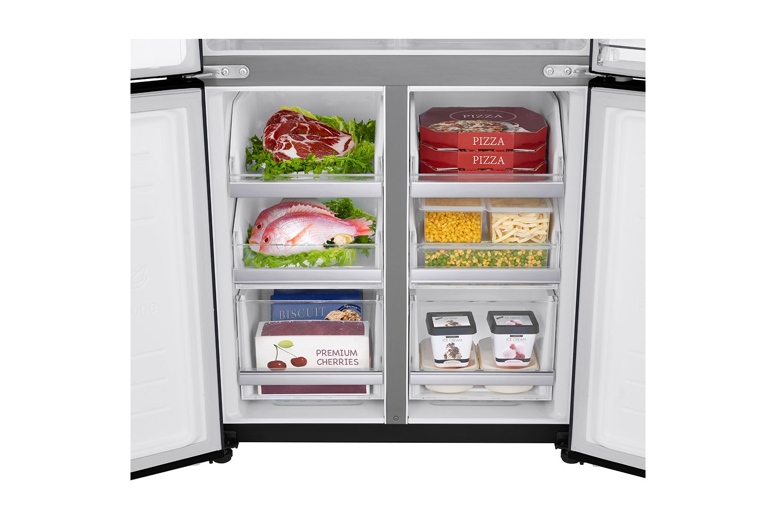 LG Frigorifero Multidoor Slim InstaView Door-in-Door | Classe F, 508L | Wi-Fi, Dispenser con allaccio, UVnano, No frost | Nero, GMX844MC6F