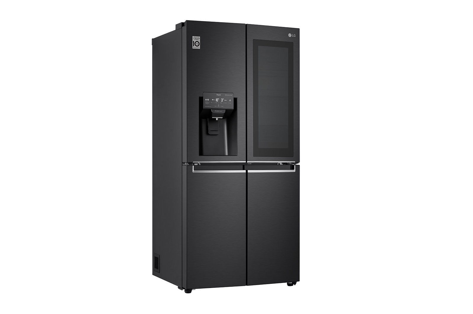 LG Frigorifero Multidoor Slim InstaView Door-in-Door | Classe F, 508L | Wi-Fi, Dispenser con allaccio, UVnano, No frost | Nero, GMX844MC6F