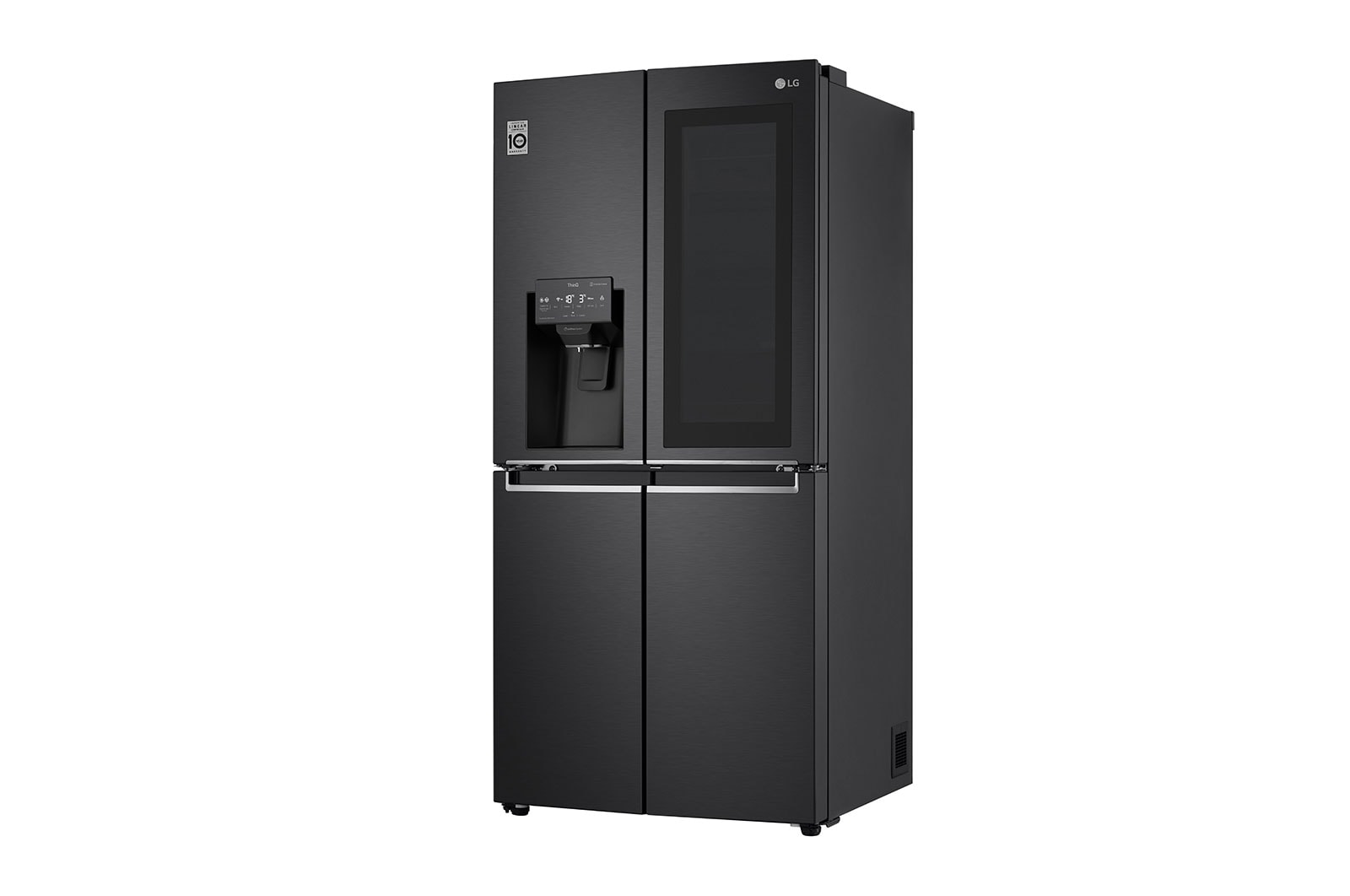 LG Frigorifero Multidoor Slim InstaView Door-in-Door | Classe F, 508L | Wi-Fi, Dispenser con allaccio, UVnano, No frost | Nero, GMX844MC6F