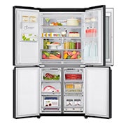 LG Frigorifero Multidoor Slim InstaView Door-in-Door | Classe F, 508L | Wi-Fi, Dispenser con allaccio, UVnano, No frost | Nero, GMX844MC6F