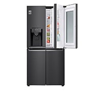 LG Frigorifero Multidoor Slim InstaView Door-in-Door | Classe F, 508L | Wi-Fi, Dispenser con allaccio, UVnano, No frost | Nero, GMX844MC6F