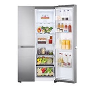LG Frigorifero Side-by-Side | Classe F, 655L | Door & Linear Cooling, No frost, Compressore Smart Inverter | Inox, GSBV70PZTM