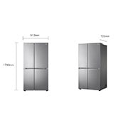 LG Frigorifero Side-by-Side | Classe E, 655L | Door & Linear Cooling, No frost, Compressore Lineare Inverter | Inox, GSBV70PZTE