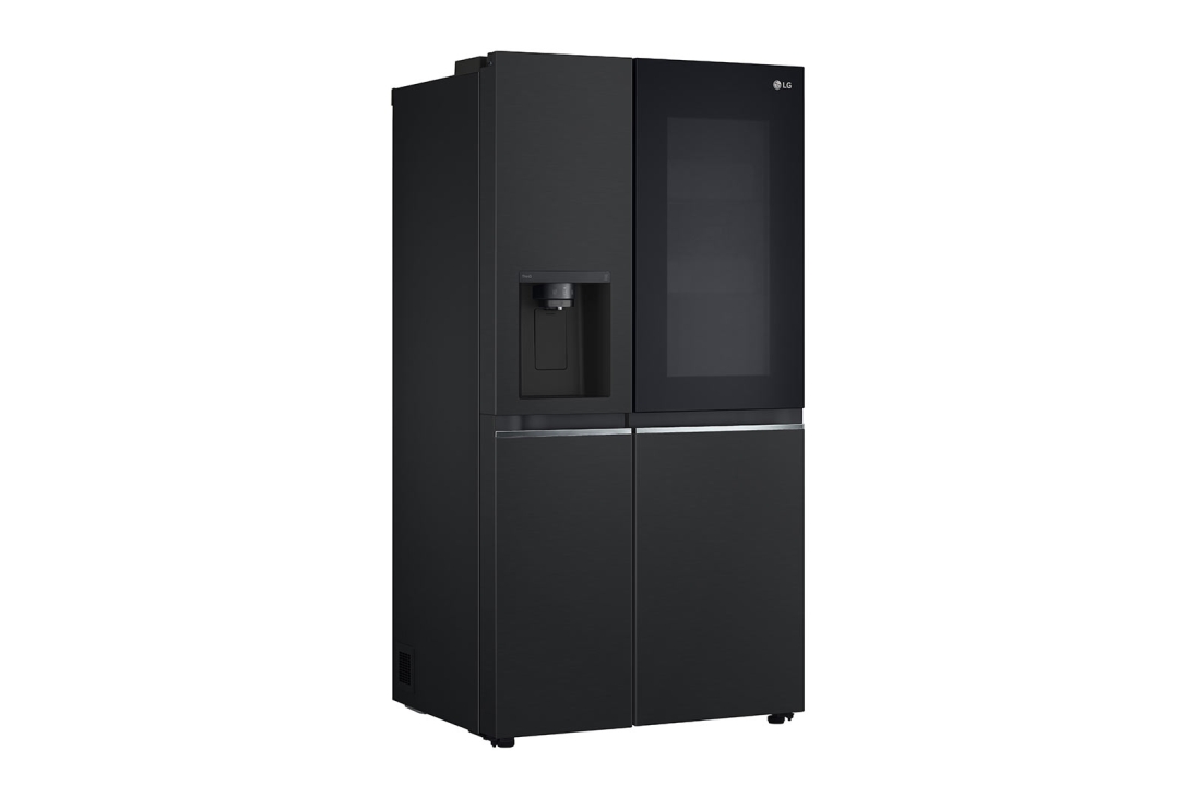 LG Frigorifero Side-by-Side InstaView | Classe E, 635L | Wi-Fi, Dispenser senza allaccio, Fresh Balancer, No frost | Nero opaco, GSGV81EPLL