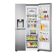 LG Frigorifero Side-by-Side Door-in-Door | Classe E, 635L | Wi-Fi, Dispenser senza allaccio, UVnano, No frost | Inox, GSJV91PZAE