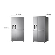 LG Frigorifero Side-by-Side Door-in-Door | Classe E, 635L | Wi-Fi, Dispenser senza allaccio, UVnano, No frost | Inox, GSJV91PZAE