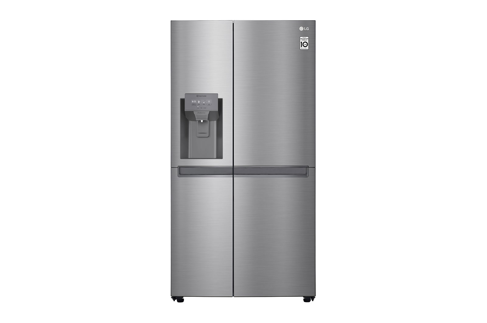 LG Frigorifero Side-by-Side | Classe F, 625L | No frost con Multi Air Flow, Dispenser senza allaccio, Lineare Inverter | Inox, GSL481PZXZ