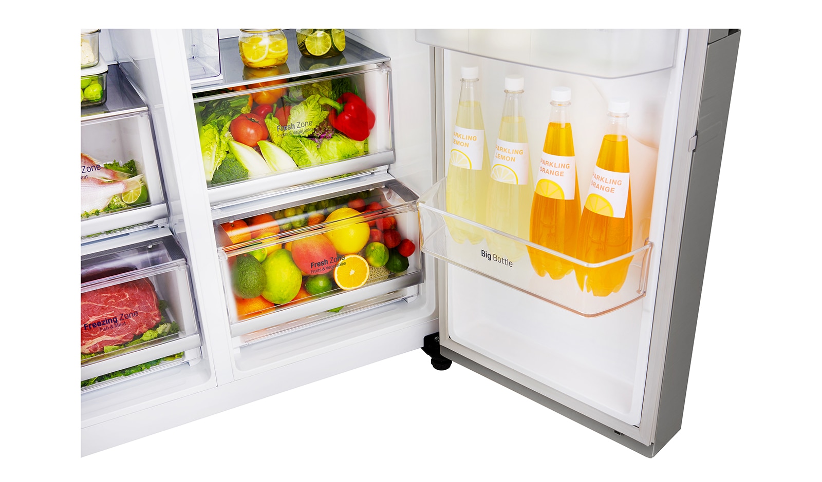 LG Frigorifero Side-By-Side Mega capacità Classe energetica F, GSL761PZUZ