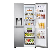 LG Frigorifero Side-by-Side | Classe D, 635L | Wi-Fi, Dispenser con allaccio, UVnano, No frost | Inox, GSLV90PZAD