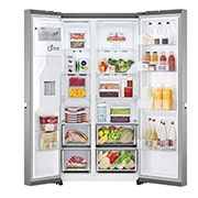 LG Frigorifero Side-by-Side | Classe D, 635L | Wi-Fi, Fresh Balancer, Door Cooling, Dispenser senza allaccio, UVnano | Acciaio, GSLV91MBAD