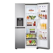 LG Frigorifero Side-by-Side | Classe D, 635L | Wi-Fi, Fresh Balancer, Door Cooling, Dispenser senza allaccio, UVnano | Acciaio, GSLV91MBAD