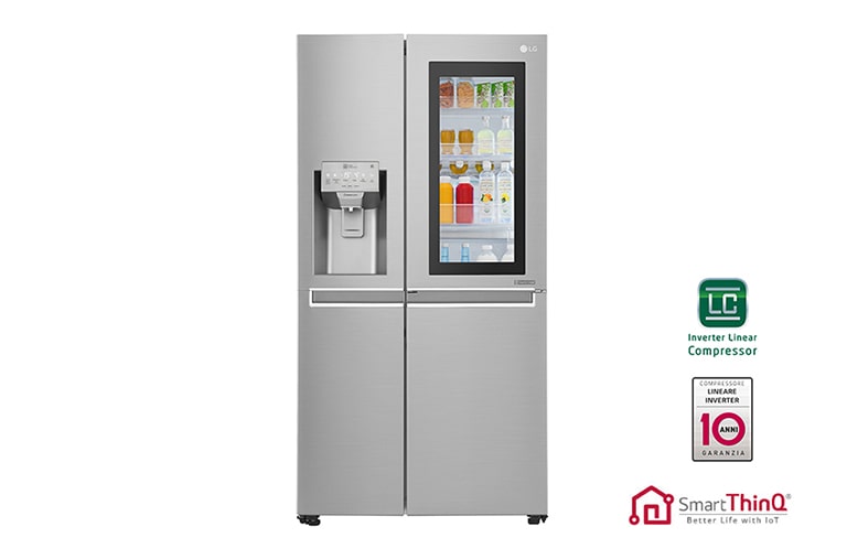 LG Frigorifero Smart Side-By-Side InstaView™ Classe energetica F Door-in-Door™ Allaccio rete idrica, GSX960NSAZ