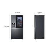 LG Frigorifero Side-by-Side InstaView Door-in-Door | Classe E, 635L | Wi-Fi, Dispenser senza allaccio, UVnano, No frost | Nero, GSXV91MCAE