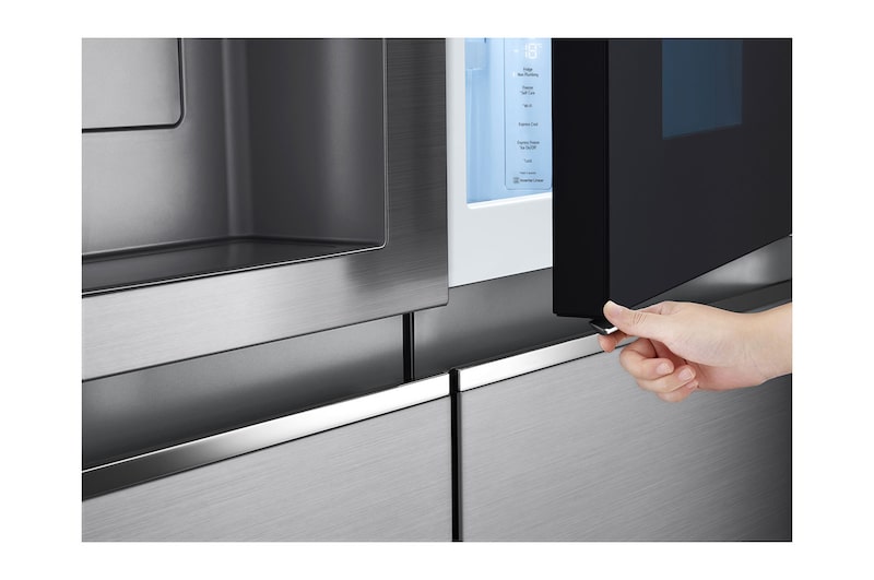 LG Frigorifero Side-by-Side InstaView Door-in-Door | Classe E, 635L | Wi-Fi, Dispenser senza allaccio, UVnano, No frost | Inox, GSXV91PZAE