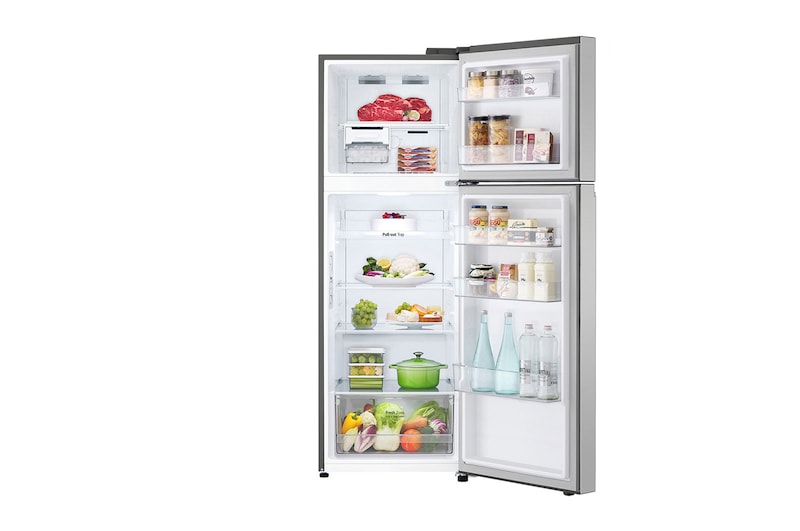 LG Frigorifero doppia porta 60cm | Classe E, 335L | Porte piatte, Door & Linear Cooling, Maniglie integrate, No frost | Inox, GTBV38PZGKD