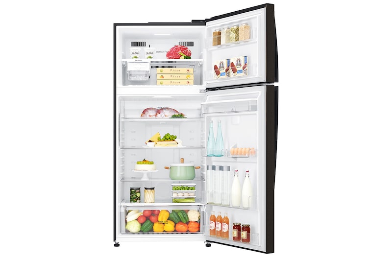 LG Frigorifero doppia porta | Classe E, 509L | Wi-Fi, Dispenser senza allaccio, Door & Linear Cooling, Gestione umidità | Nero, GTF744BLPZD