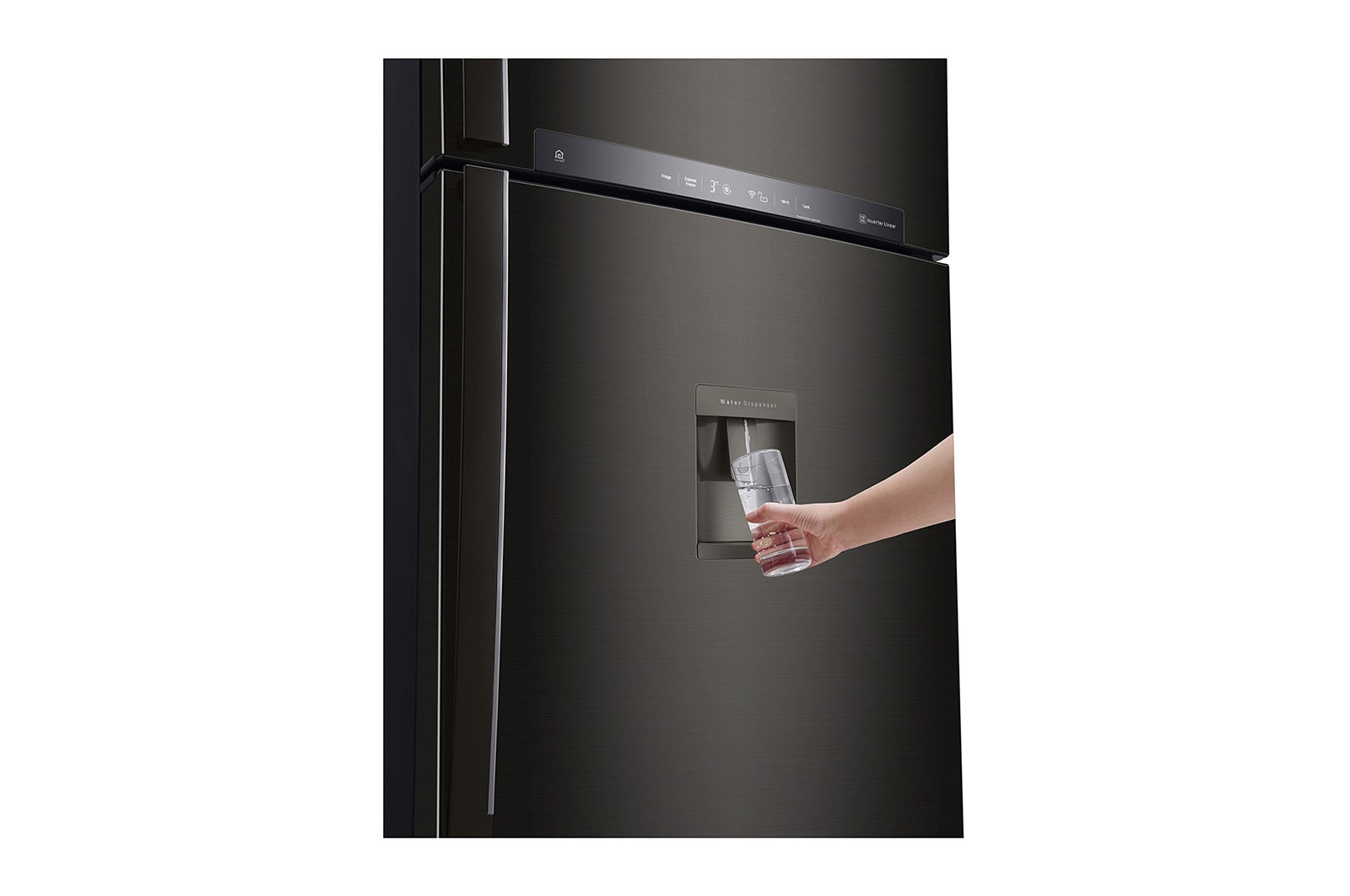 LG Frigorifero doppia porta | Classe E, 509L | Wi-Fi, Dispenser senza allaccio, Door & Linear Cooling, Gestione umidità | Nero, GTF744BLPZD