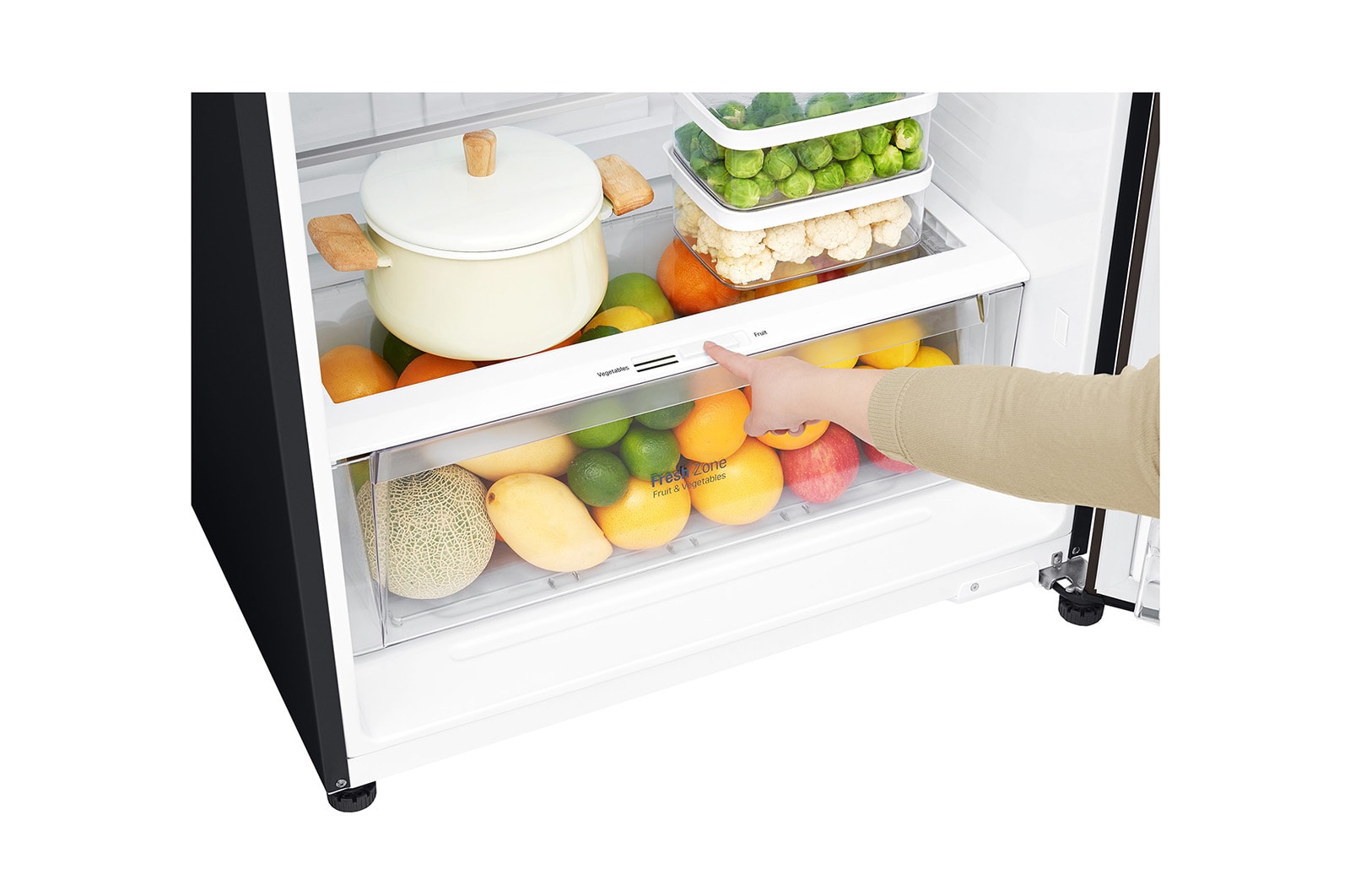 LG Frigorifero doppia porta | Classe E, 509L | Wi-Fi, Dispenser senza allaccio, Door & Linear Cooling, Gestione umidità | Nero, GTF744BLPZD