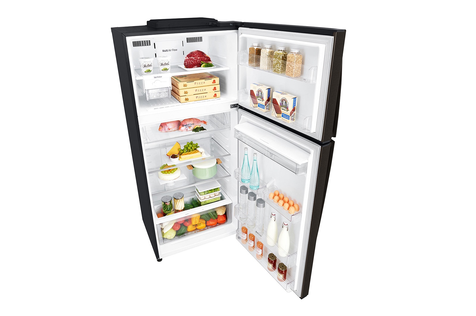 LG Frigorifero doppia porta | Classe E, 509L | Wi-Fi, Dispenser senza allaccio, Door & Linear Cooling, Gestione umidità | Nero, GTF744BLPZD