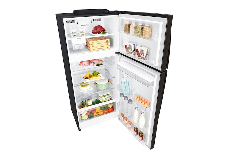 LG Frigorifero doppia porta | Classe E, 509L | Wi-Fi, Dispenser senza allaccio, Door & Linear Cooling, Gestione umidità | Nero, GTF744BLPZD