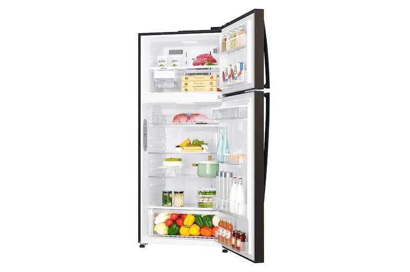 LG Frigorifero doppia porta | Classe E, 509L | Wi-Fi, Dispenser senza allaccio, Door & Linear Cooling, Gestione umidità | Nero, GTF744BLPZD