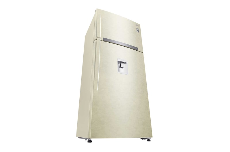 LG Frigorifero doppia porta | Classe F, 509L | Wi-Fi, Dispenser acqua senza allaccio, Maniglie esterne, No frost | Sabbia, GTF744SEHV