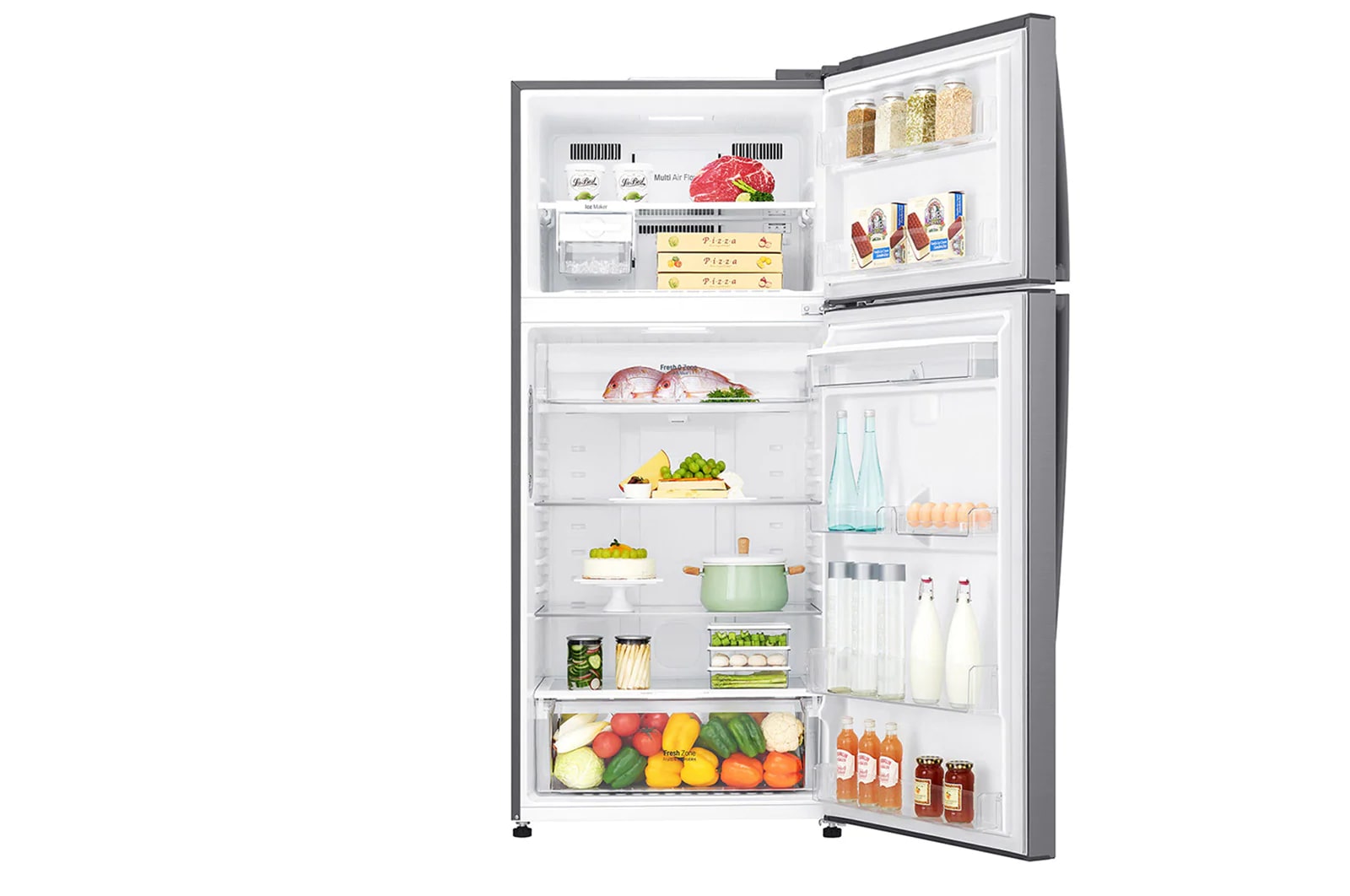 LG Frigorifero doppia porta | Classe E, 592L | Wi-Fi, Door & Linear Cooling, Gestione umidità, Dispenser acqua, No frost | Inox, GTF916PZPYD
